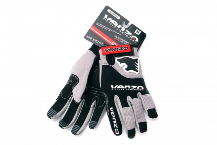 Перчатки VZ-F29-001, Full Fingler Glove, серые, XL, VENZO
