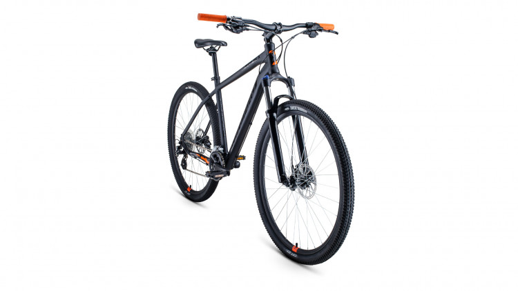 Велосипед FORWARD APACHE 29 X (29" 16 ск. рост 23") 2020-2021, черный матовый/черный