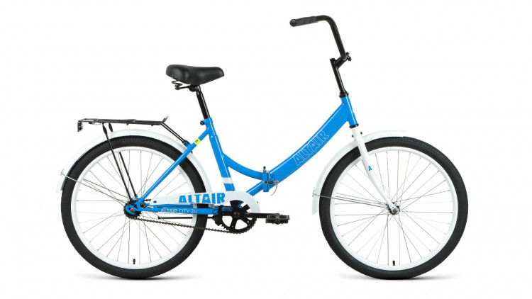 Велосипед ALTAIR CITY 24 (24" 1 ск. рост. 16" скл.) 2022, голубой/белый
