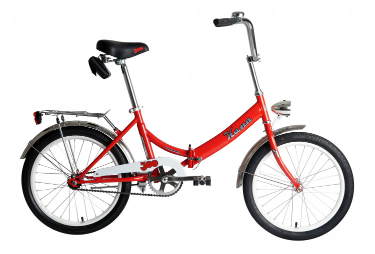Велосипед KAMA 20 (20" 1 ск. рост. 14" скл.) 2023, красный/белый