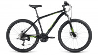 Велосипед FORWARD KATANA 27,5 D (27,5" 24 ск. рост. 18") 2023, черный/ярко-зеленый