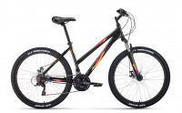 Велосипед FORWARD IRIS 26 2.0 D (26" 18 ск. рост. 17") 2022, черный/розовый