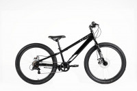 Велосипед FORWARD SPIKE 24 D (24" 7 ск. рост. 11") 2023, черный/серебристый