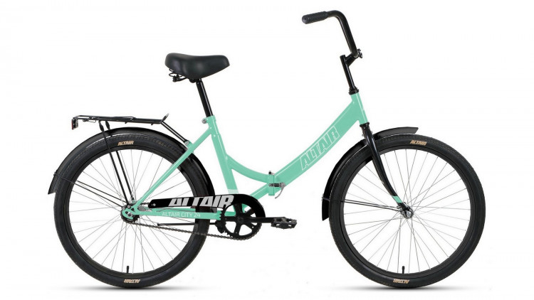 Велосипед ALTAIR CITY 24 FR (24" 1 ск. рост. 16" скл.) 2023, мятный/серый УЦ