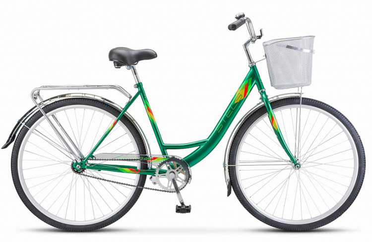 Велосипед STELS Navigator-345 C (28", рост 20" Зеленый) с корзинкой