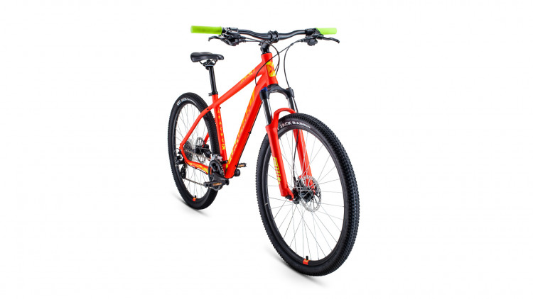 Велосипед FORWARD APACHE 27,5 X (27,5" 16 ск. рост 17") 2020-2021, красный матовый/желтый