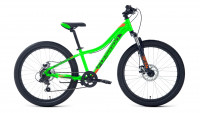 Велосипед FORWARD TWISTER 24 2.0 D (24" 7 ск. рост. 12") 2022, ярко-зеленый/оранжевый