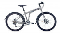 Велосипед FORWARD TRACER 26 2.0 disc (26" 7 ск. рост 19" скл.) 2020-2021, серый/синий
