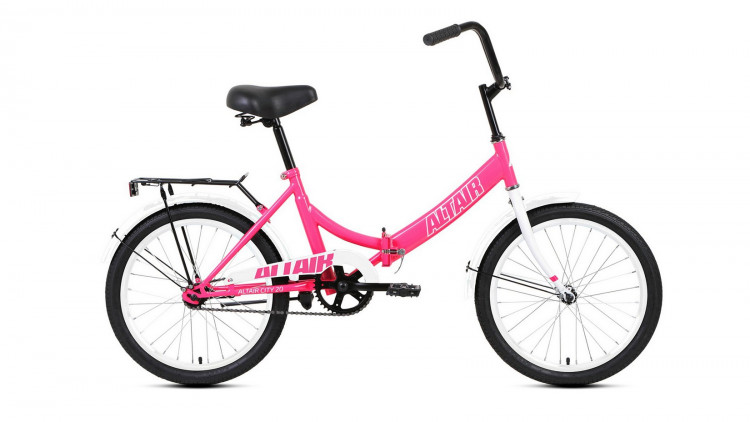велосипед ALTAIR CITY 20 (20" 1 ск. рост 14" скл.) 2020-2021, розовый/белый