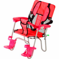 Кресло детское DM-ZY/3A, пластик-алюминий, крепление на багажник, красный