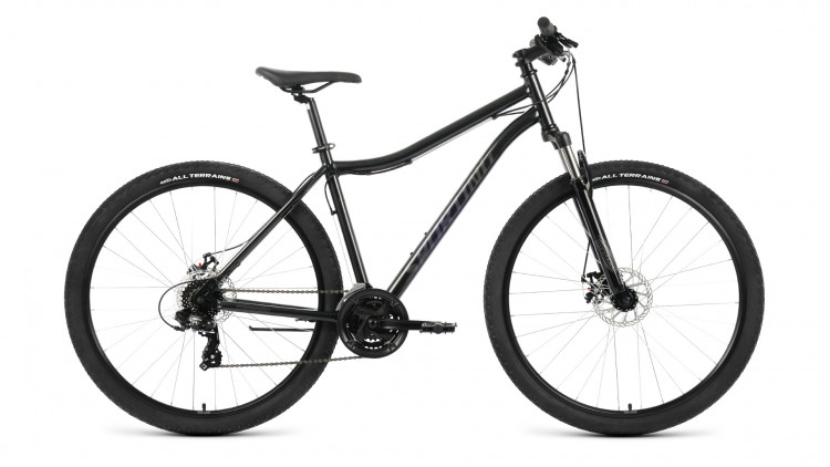 Велосипед FORWARD SPORTING 29 2.0 D (29" 21 ск. рост. 17") 2022, черный/темно-серый