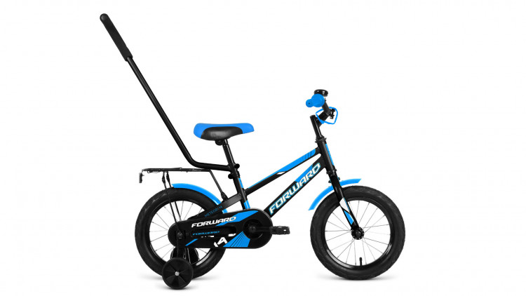 Велосипед FORWARD METEOR 14 (14" 1 ск.) 2022, черный/синий