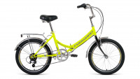 Велосипед FORWARD ARSENAL 20 2.0 (20" 6 ск. рост 14" скл.) 2020-2021, ярко-зеленый/серый