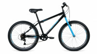 велосипед ALTAIR MTB HT 24 1.0 (24" 6 ск. рост 14") 2019-2020, черный/голубой