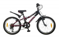 Велосипед 20", FLYER, бордовый/серый, сталь, 12-скор., TZ30/TY21/RS35/SG-6SI Shimano, V-brake