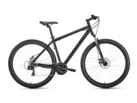 Велосипед FORWARD SPORTING 29 2.1 D (29" 21 ск. рост. 21") 2022, черный матовый/черный