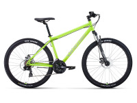 Велосипед FORWARD SPORTING 27,5 2.0 D (27,5" 21 ск. рост. 19") 2022, ярко-зеленый/серебристый