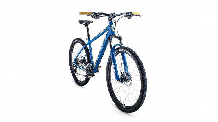 Велосипед FORWARD APACHE 27,5 X (27,5" 21 ск. рост 21") 2020-2021, синий матовый/серебристый