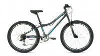 Велосипед FORWARD TITAN 24 1.0 (24" 6 ск. рост. 12") 2022, темно-серый/бирюзовый